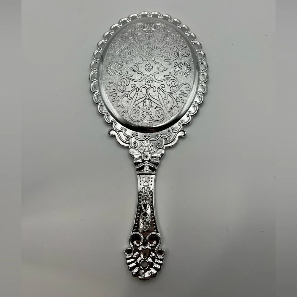 Elegant Silver Painted Hand Mirror
